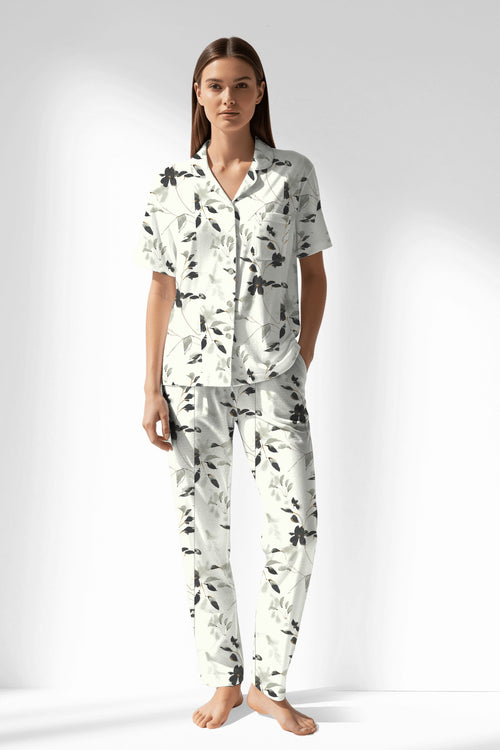 Woman Polyviscon Armonelle Buttoned Pyjama Set - ROTASYON - Image 1