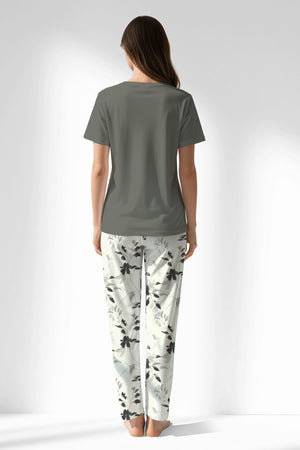 Woman Polyviscon Armonelle Pyjama Set - B-YAPRAK YEŞİL - Image 3
