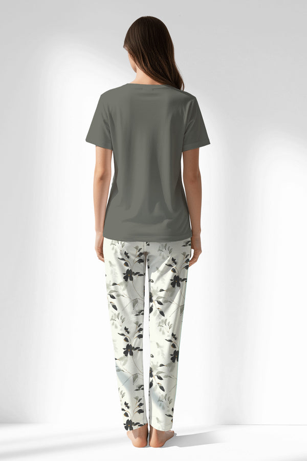 Woman Polyviscon Armonelle Pyjama Set - B-YAPRAK YEŞİL - Image 3