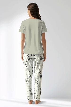 Woman Polyviscon Armonelle Drop Collar Pyjama Set - METRAJ ZEMIN - Image 3