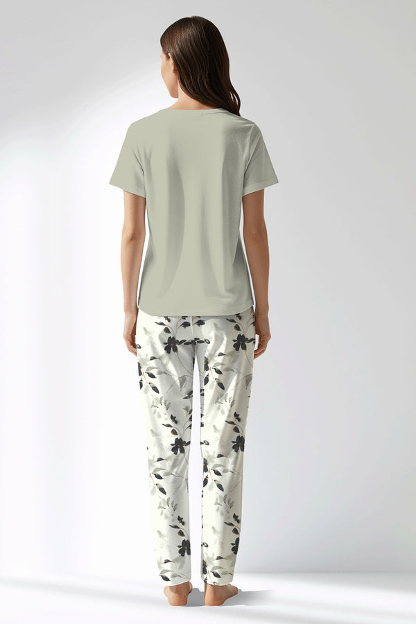 Woman Polyviscon Armonelle Drop Collar Pyjama Set - METRAJ ZEMIN - Image 3