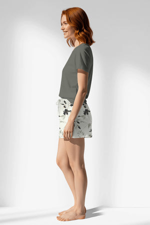 Woman Polyviscon Armonelle Short Set - B-YAPRAK YEŞİL - Image 2