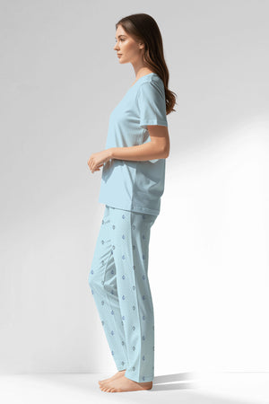 Woman Polyviscon Arvelin Pyjama Set - METRAJ ZEMIN - Image 2