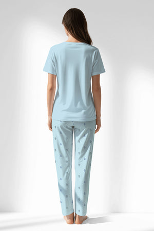 Woman Polyviscon Arvelin Pyjama Set - METRAJ ZEMIN - Image 3