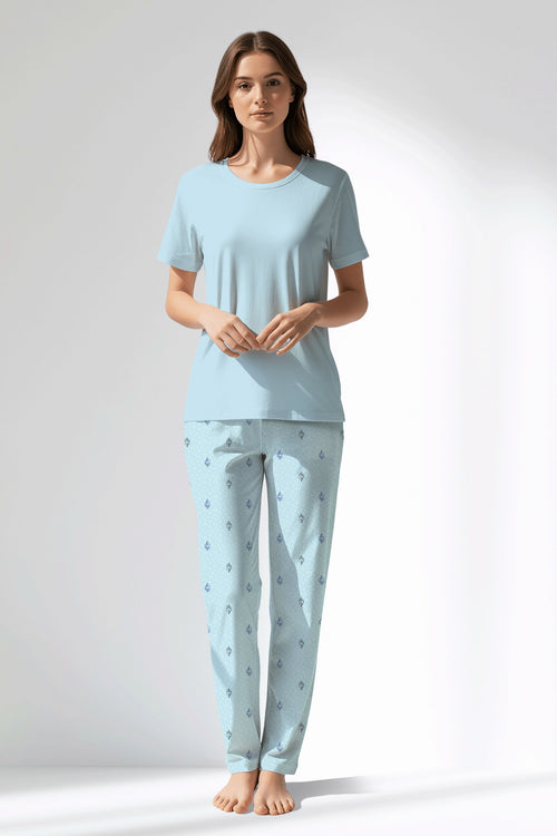 Woman Polyviscon Arvelin Pyjama Set - METRAJ ZEMIN - Image 1