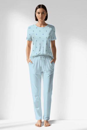 Woman Polyviscon Arvelin Pocket Detail Pyjama Set - ROTASYON - Image 1