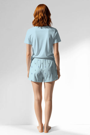 Woman Polyviscon Arvelin Short Set - METRAJ ZEMIN - Image 3