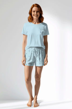 Woman Polyviscon Arvelin Short Set - METRAJ ZEMIN - Image 1