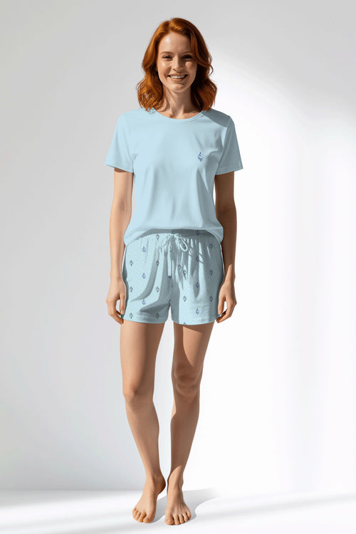 Woman Polyviscon Arvelin Short Set - METRAJ ZEMIN - Image 1