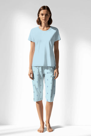 Woman Polyviscon Arvelin Capri Set - METRAJ ZEMIN - Image 1