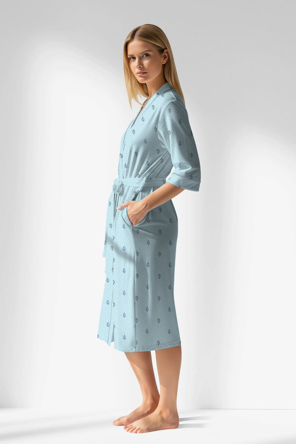 Woman Polyviscon Arvelin Dressing Gown - ROTASYON - Image 2