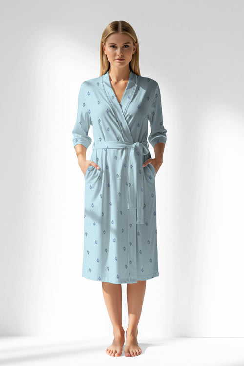 Woman Polyviscon Arvelin Dressing Gown - ROTASYON - Image 1