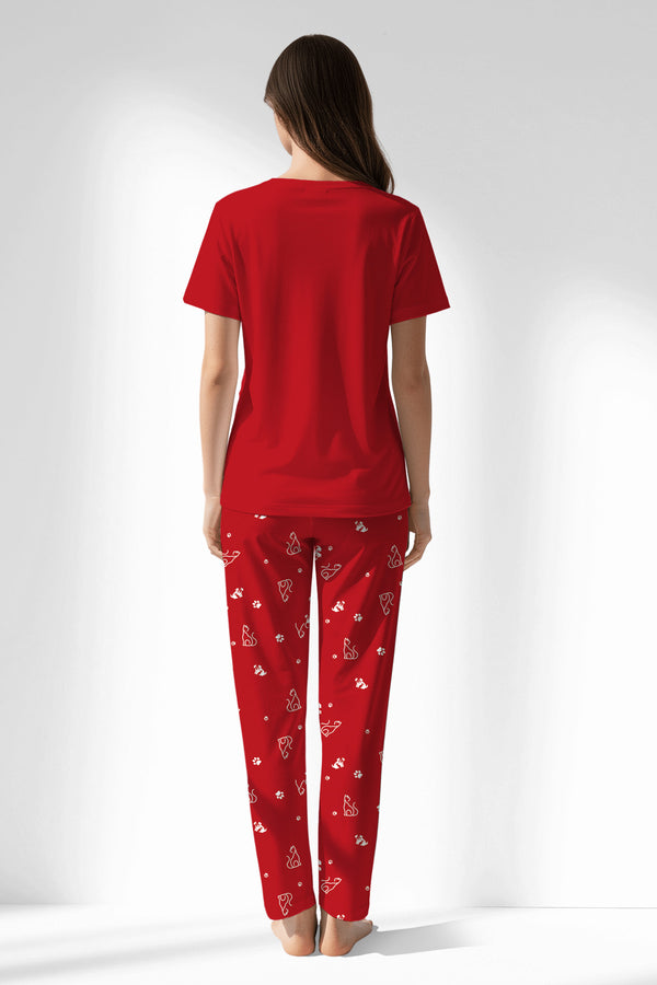 Woman Polyviscon Catty Pyjama Set - METRAJ ZEMIN - Image 3