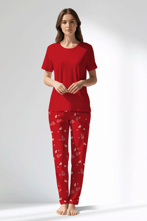 Woman Polyviscon Catty Pyjama Set - METRAJ ZEMIN - Image 1
