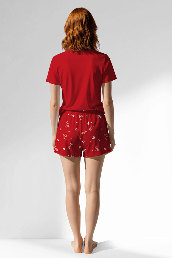 Woman Polyviscon Catty Short Set - METRAJ ZEMIN - Image 3