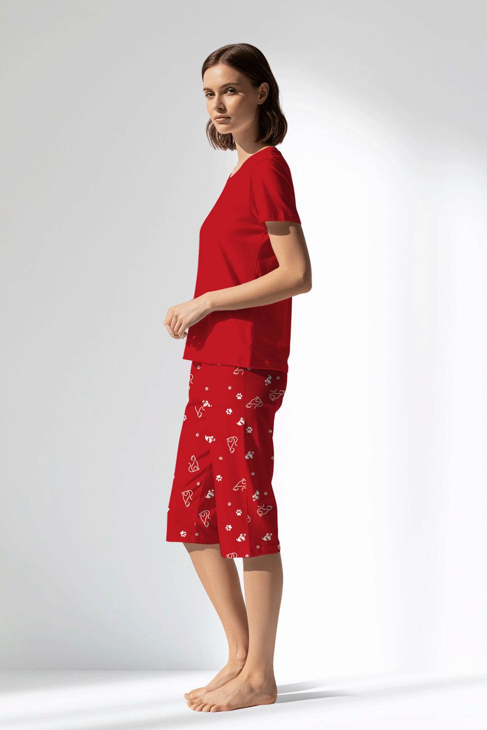 Woman Polyviscon Catty Capri Set - METRAJ ZEMIN - Image 1