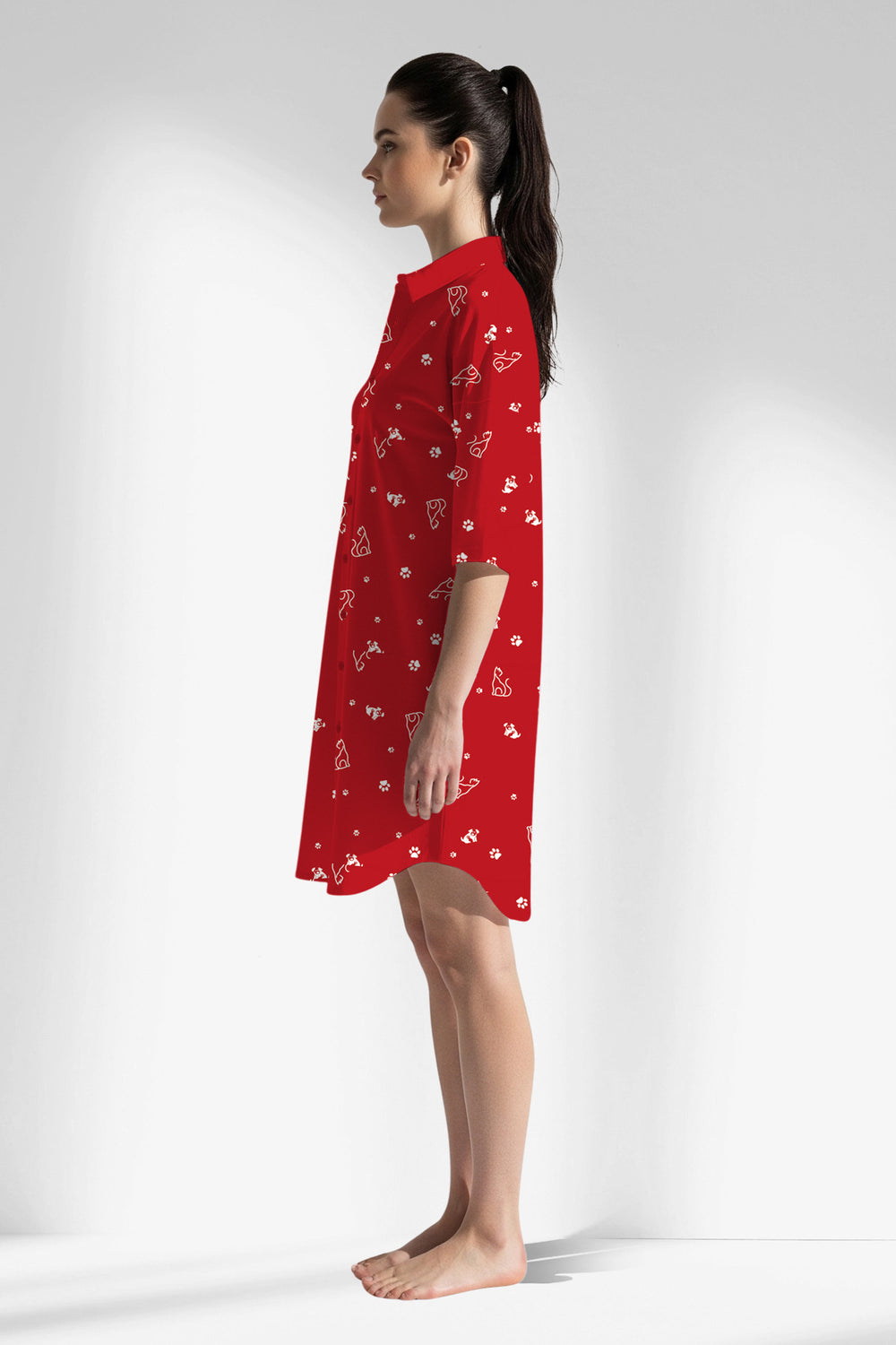 Woman Polyviscon Catty Shirt Tunic - ROTASYON - Image 1