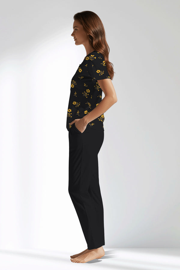 Woman Polyviscon Floryn Buttoned Collar Pyjama Set - ROTASYON - Image 2