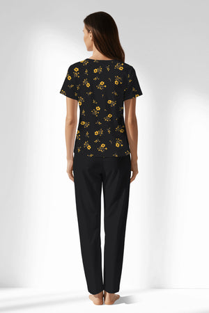 Woman Polyviscon Floryn Buttoned Collar Pyjama Set - ROTASYON - Image 3