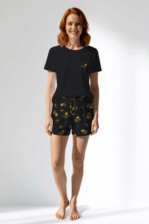 Woman Polyviscon Floryn Short Set - METRAJ ZEMIN - Image 1