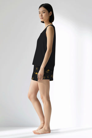 Woman Polyviscon Floryn Thick Strap Short Set - METRAJ ZEMIN - Image 2