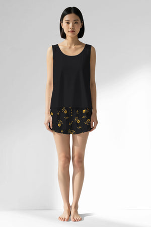 Woman Polyviscon Floryn Thick Strap Short Set - METRAJ ZEMIN - Image 1