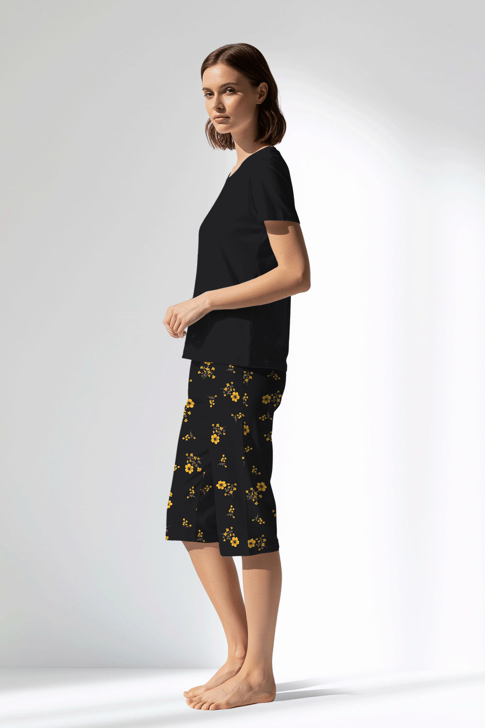 Woman Polyviscon Floryn Capri Set - METRAJ ZEMIN - Image 1