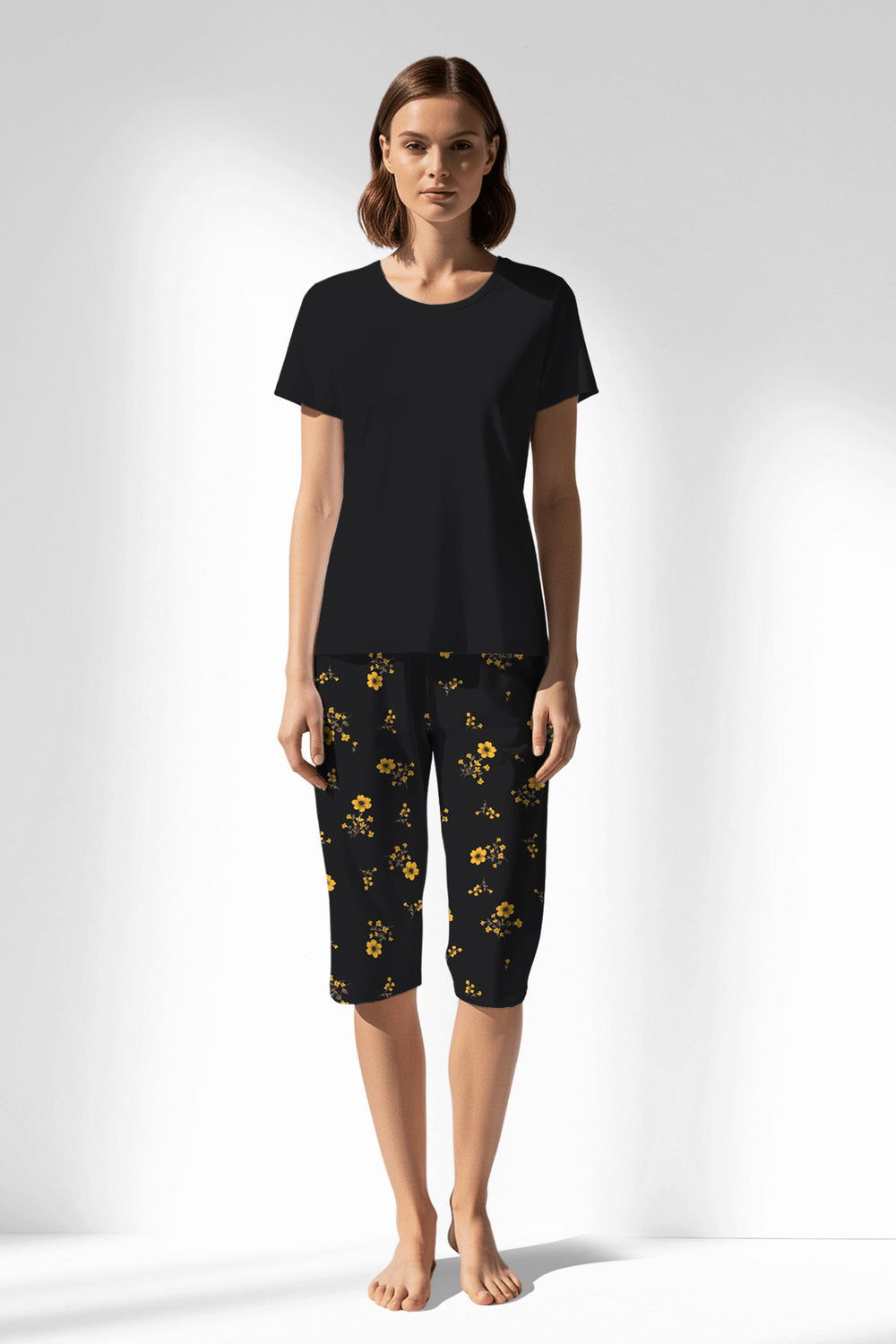 Woman Polyviscon Floryn Capri Set - METRAJ ZEMIN - Image 1