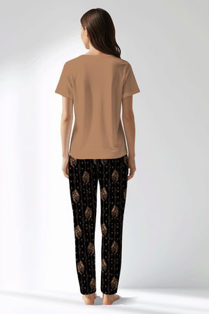 Woman Polyviscon Iralea Drop Collar Pyjama Set - METRAJ BAKIR - Image 3