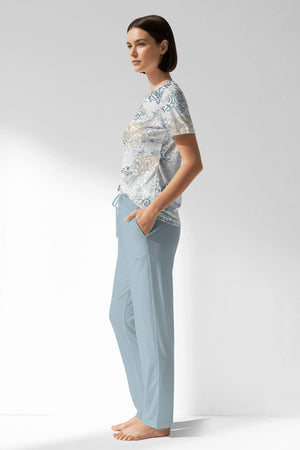 Woman Polyviscon Livora Pocket Detail Pyjama Set - ROTASYON - Image 2