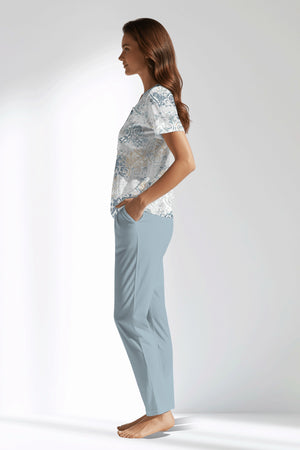 Woman Polyviscon Livora Buttoned Collar Pyjama Set - ROTASYON - Image 2