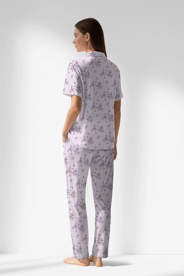 Woman Polyviscon Lunaris Buttoned Pyjama Set - ROTASYON - Image 3