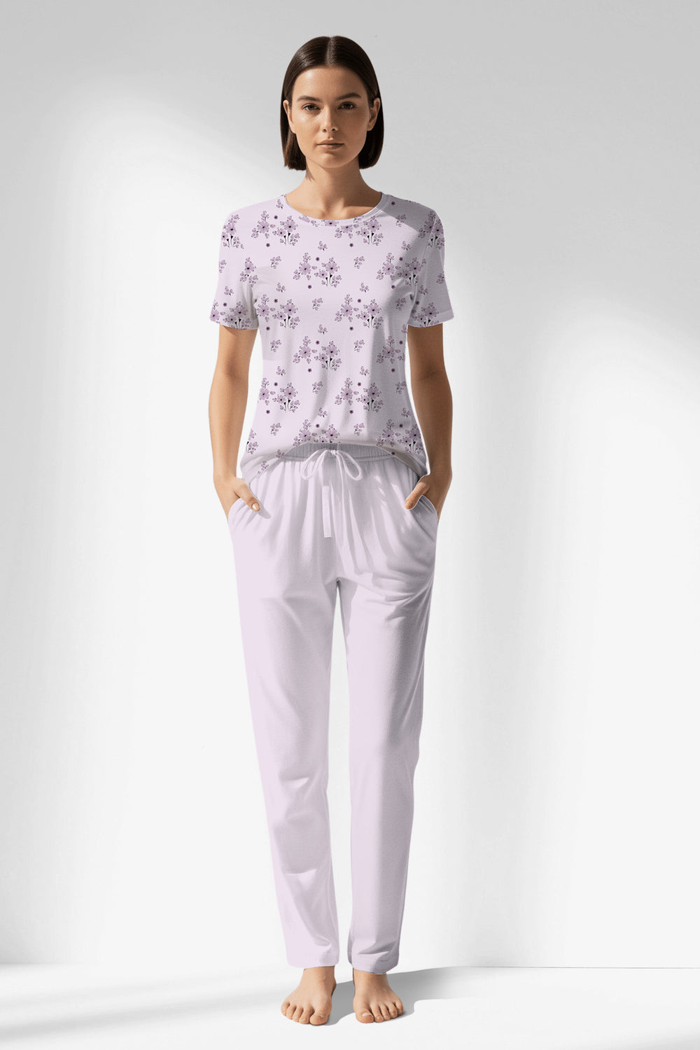 Woman Polyviscon Lunaris Pocket Detail Pyjama Set - ROTASYON - Image 1