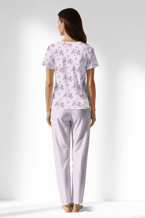 Woman Polyviscon Lunaris Buttoned Collar Pyjama Set - ROTASYON - Image 3