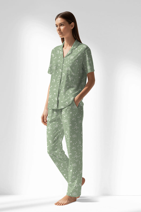 Woman Polyviscon Mirale Buttoned Pyjama Set - ROTASYON - Image 2