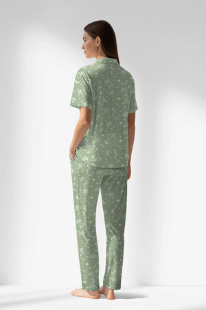 Woman Polyviscon Mirale Buttoned Pyjama Set - ROTASYON - Image 3