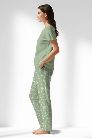 Woman Polyviscon Mirale Drop Collar Pyjama Set - METRAJ ZEMIN - Image 2