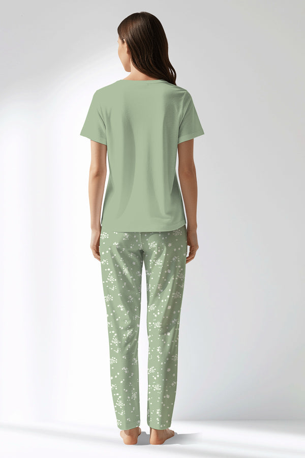 Woman Polyviscon Mirale Drop Collar Pyjama Set - METRAJ ZEMIN - Image 3