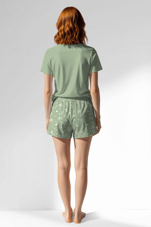 Woman Polyviscon Mirale Short Set - METRAJ ZEMIN - Image 3