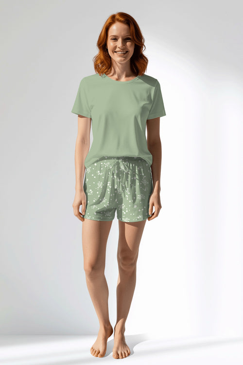 Woman Polyviscon Mirale Short Set - METRAJ ZEMIN - Image 1