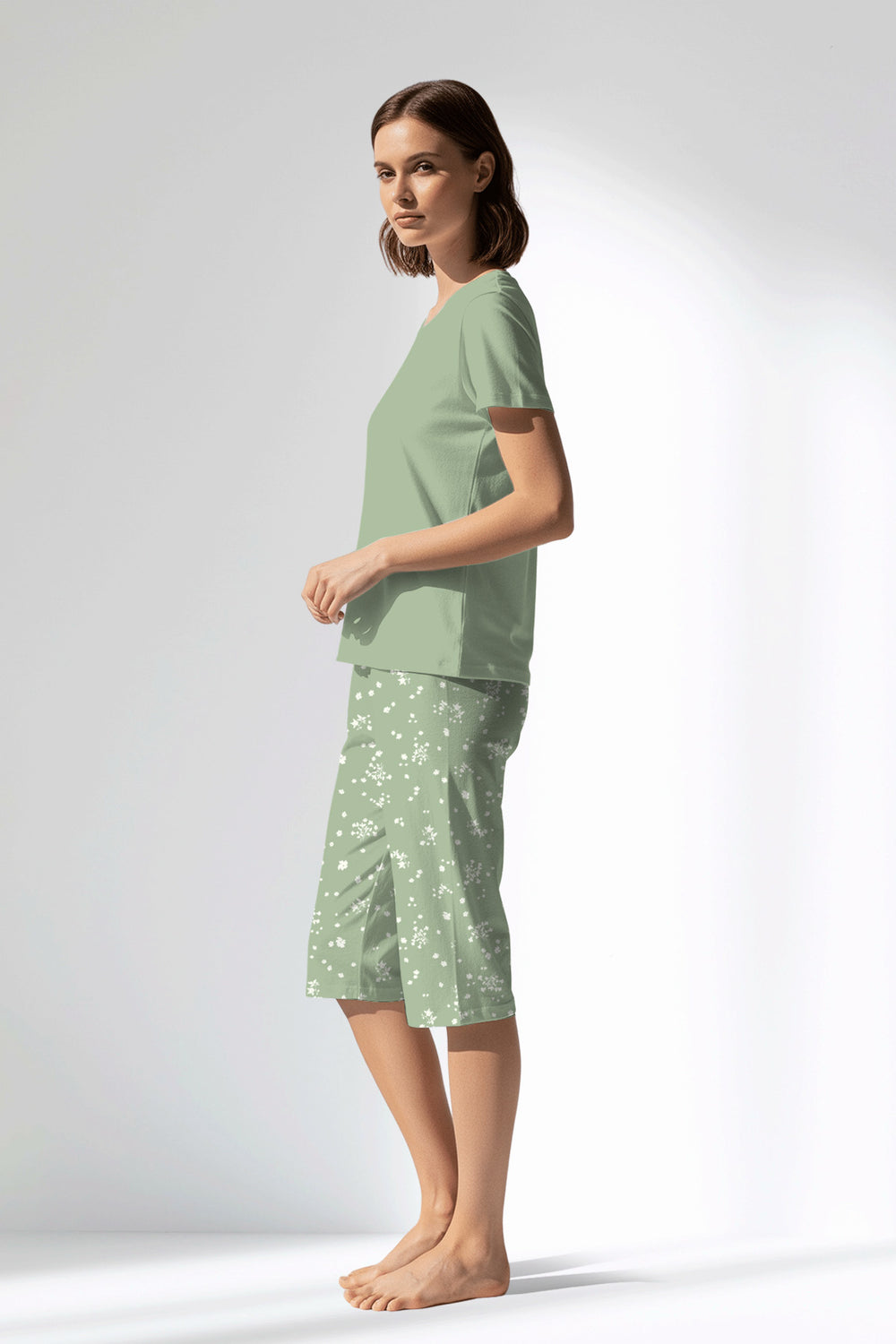 Woman Polyviscon Mirale Capri Set - METRAJ ZEMIN - Image 1