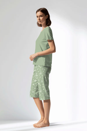 Woman Polyviscon Mirale Capri Set - METRAJ ZEMIN - Image 2