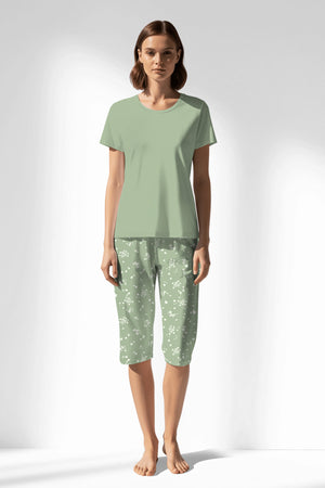 Woman Polyviscon Mirale Capri Set - METRAJ ZEMIN - Image 1