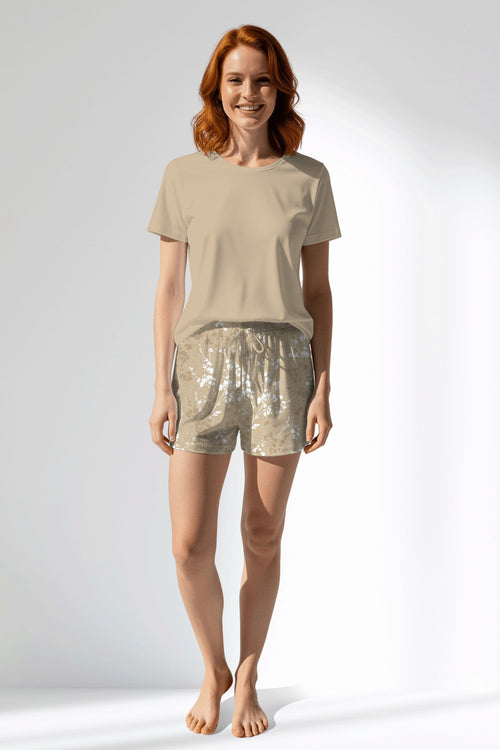 Woman Polyviscon Orlena Short Set - METRAJ ZEMIN - Image 1