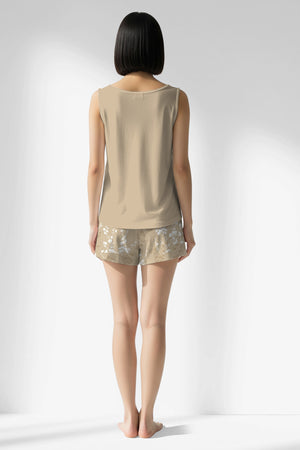 Woman Polyviscon Orlena Thick Strap Short Set - METRAJ ZEMIN - Image 3