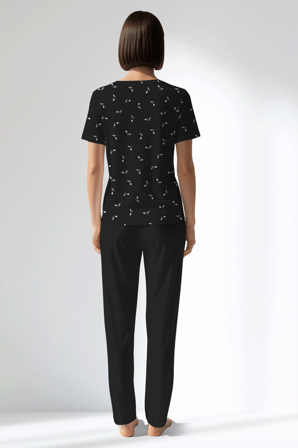 Woman Polyviscon Ritmica Pocket Detail Pyjama Set - ROTASYON - Image 3