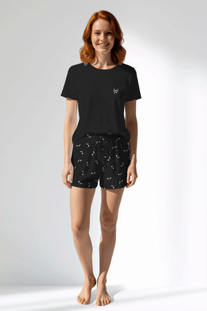 Woman Polyviscon Ritmica Short Set - METRAJ ZEMIN - Image 1