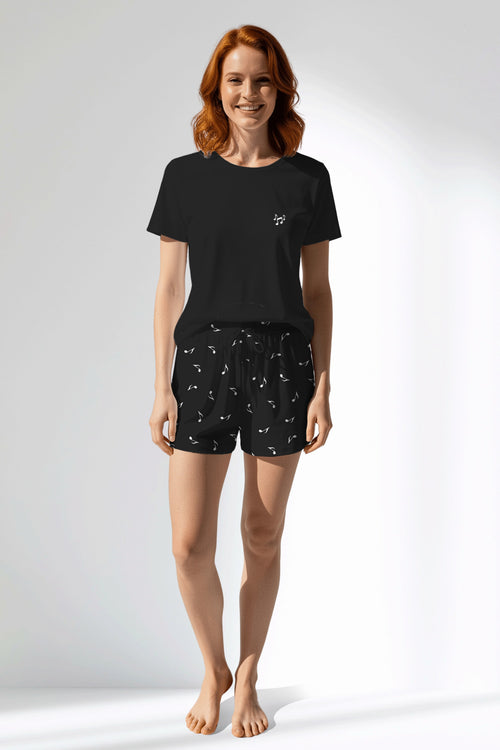 Woman Polyviscon Ritmica Short Set - METRAJ ZEMIN - Image 1