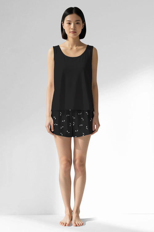 Woman Polyviscon Ritmica Thick Strap Short Set - METRAJ ZEMIN - Image 1