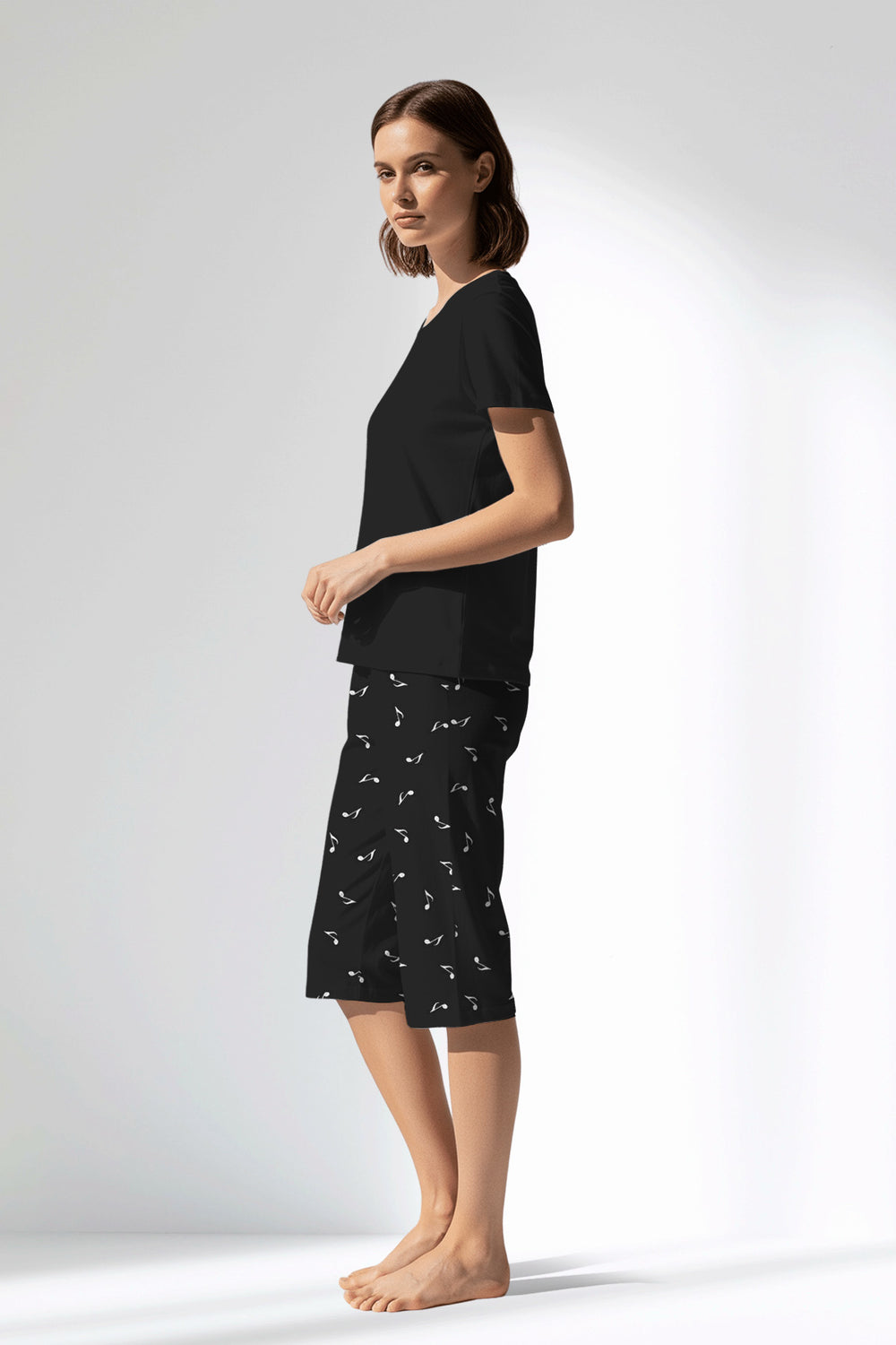 Woman Polyviscon Ritmica Capri Set - METRAJ ZEMIN - Image 1